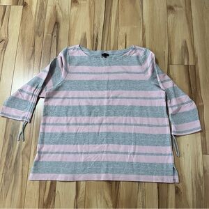 Talbots Women’s 2X Petite Short Sleeve Sweatshirt Pink Striped
